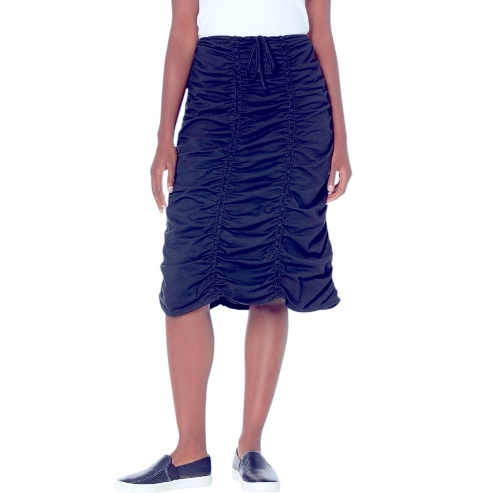 Neon Buddha Women's Jackson Ruched Skirt in Navy Blue W1731 Sz S